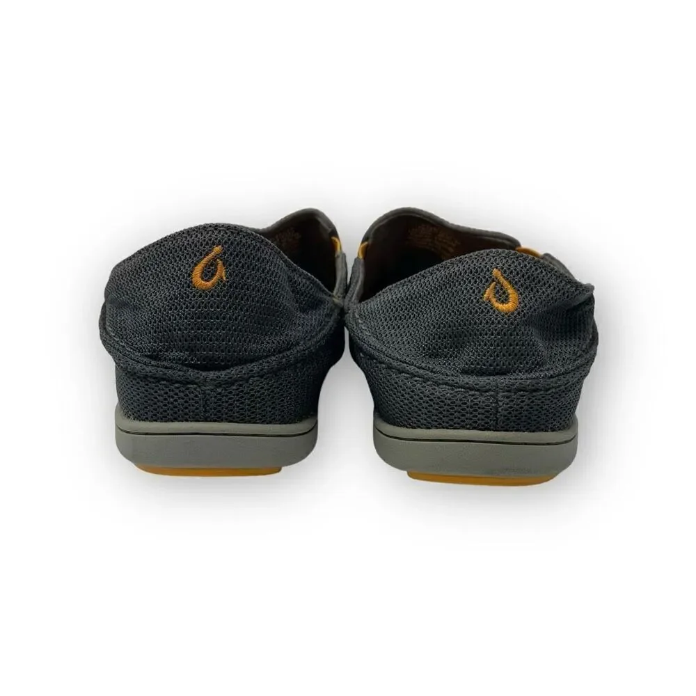 OluKai Nohea Dark Shadow Gray Mesh Slip On Loafers Men’s Size 10